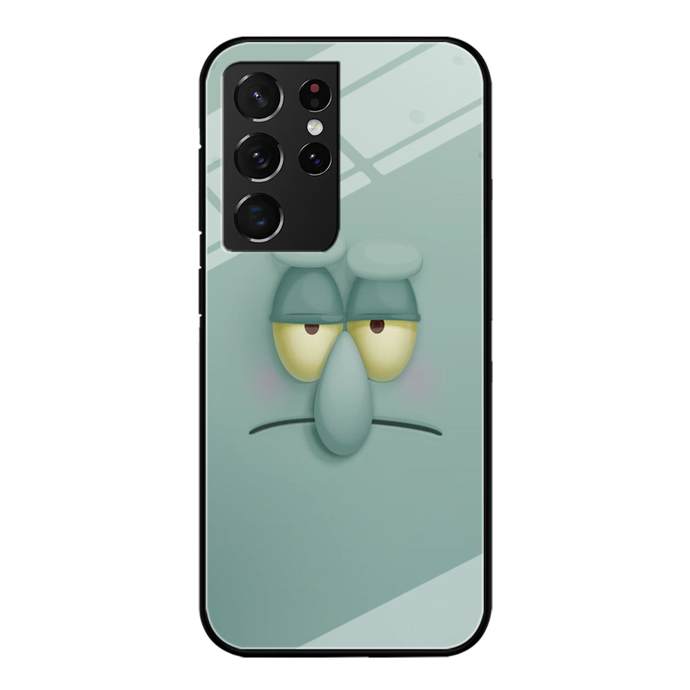 Squidward Tentacles Face Samsung Galaxy S21 Ultra Case-Phone Case-Tempered Glass Case-Altracase