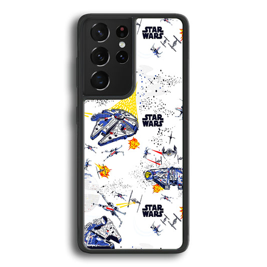 Star Wars Fighter Plane Samsung Galaxy S21 Ultra Case-Phone Case-Rubber Black (2D Case)-Altracase
