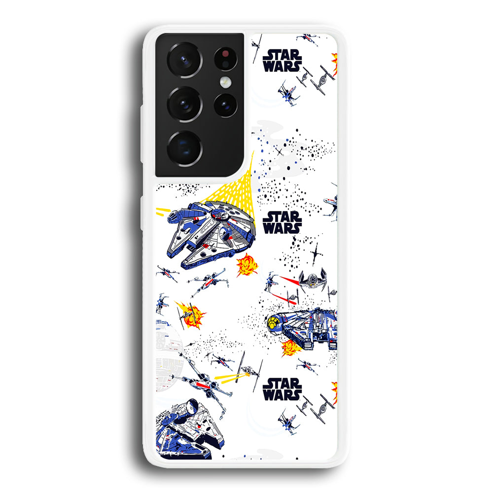 Star Wars Fighter Plane Samsung Galaxy S21 Ultra Case-Phone Case-Rubber White (2D Case)-Altracase