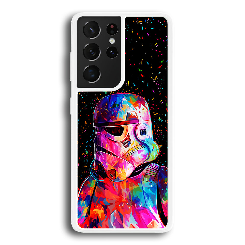 Star Wars Stormtrooper Colorful Samsung Galaxy S21 Ultra Case-Phone Case-Rubber White (2D Case)-Altracase