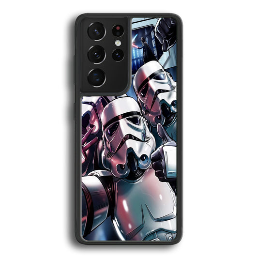 Star Wars Stormtrooper Selfie Samsung Galaxy S21 Ultra Case-Phone Case-Rubber Black (2D Case)-Altracase