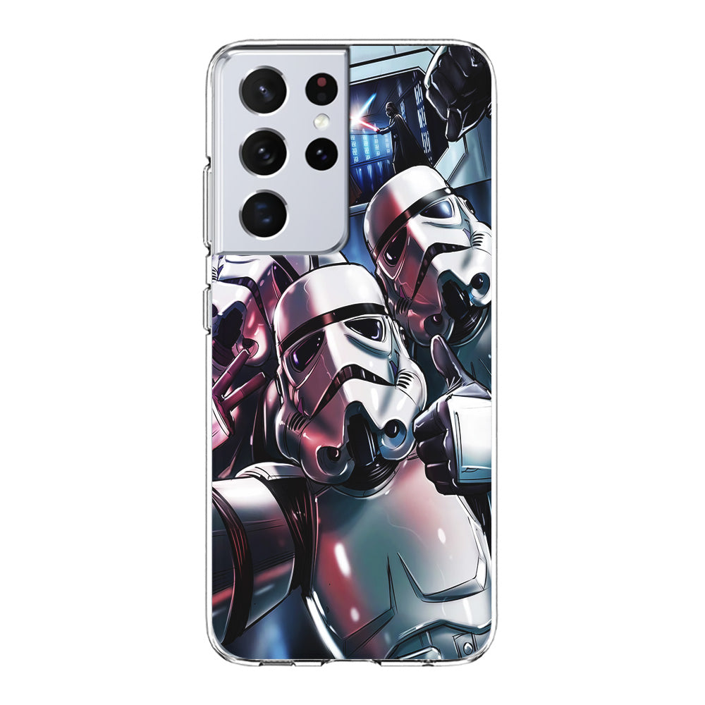 Star Wars Stormtrooper Selfie Samsung Galaxy S21 Ultra Case-Phone Case-Clear Soft Case-Altracase