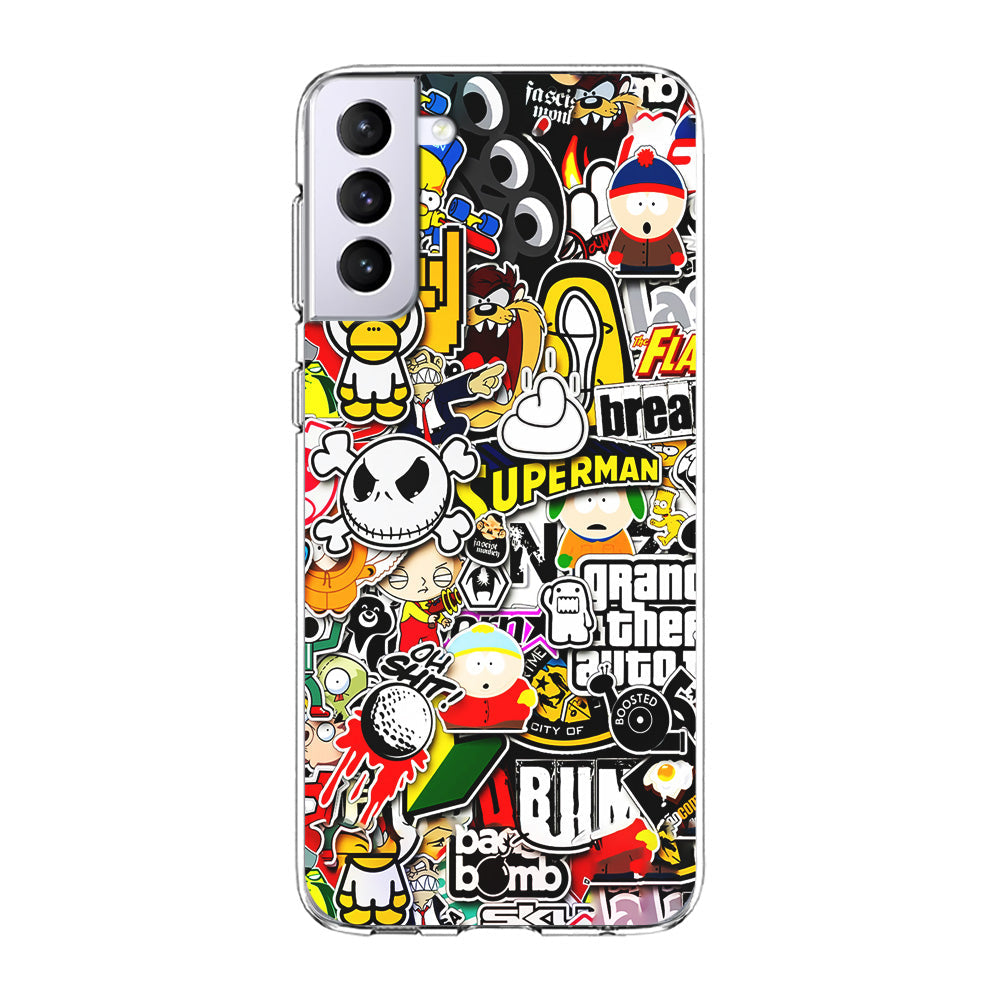 Sticker Collection Image Samsung Galaxy S24 Plus Case-Phone Case-Clear Soft Case-Altracase