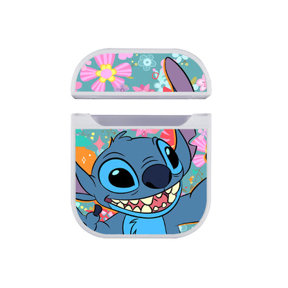 Stitch Happy with a Smile Apple AirPods Case-AirPod Case-White-Altracase