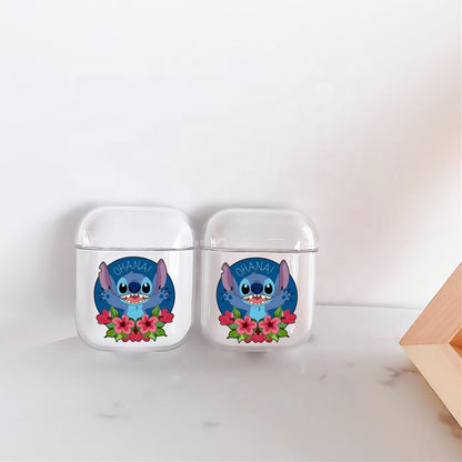 Stitch Ohana Hard Plastic Protective Clear Case Cover For Apple Airpods-AirPod Case-Altracase