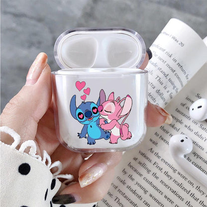 Stitch Couple Hard Plastic Protective Clear Case Cover For Apple Airpods-AirPod Case-Altracase