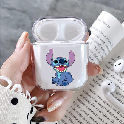Stitch Smiled Hard Plastic Protective Clear Case Cover For Apple Airpods-AirPod Case-Altracase