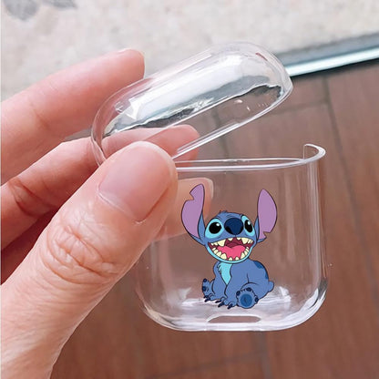 Stitch Smiled Hard Plastic Protective Clear Case Cover For Apple Airpods-AirPod Case-Altracase