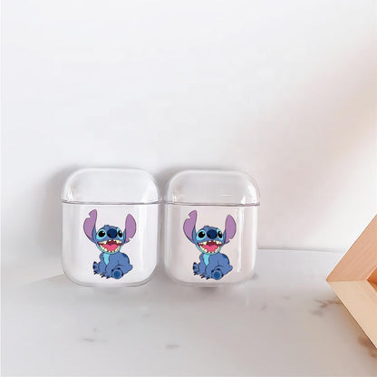 Stitch Smiled Hard Plastic Protective Clear Case Cover For Apple Airpods-AirPod Case-Altracase