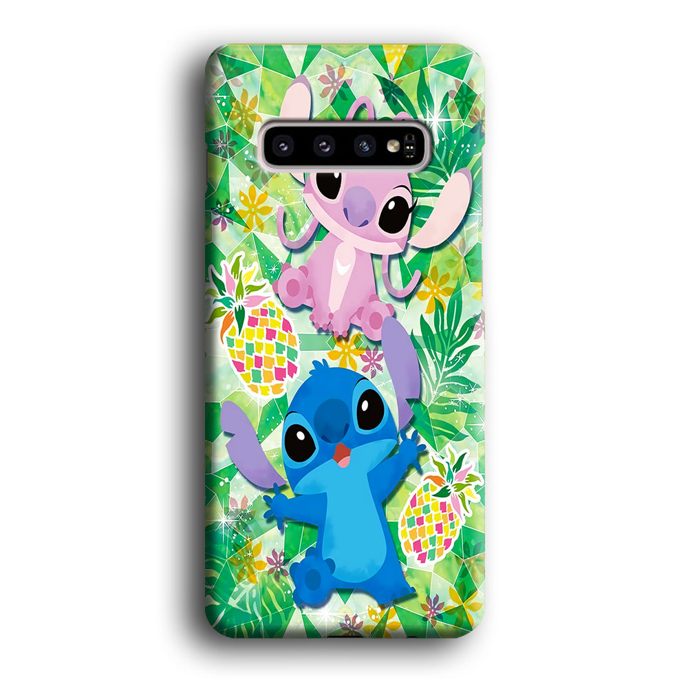 Stitch and Angel Fruit Samsung Galaxy S10 Case