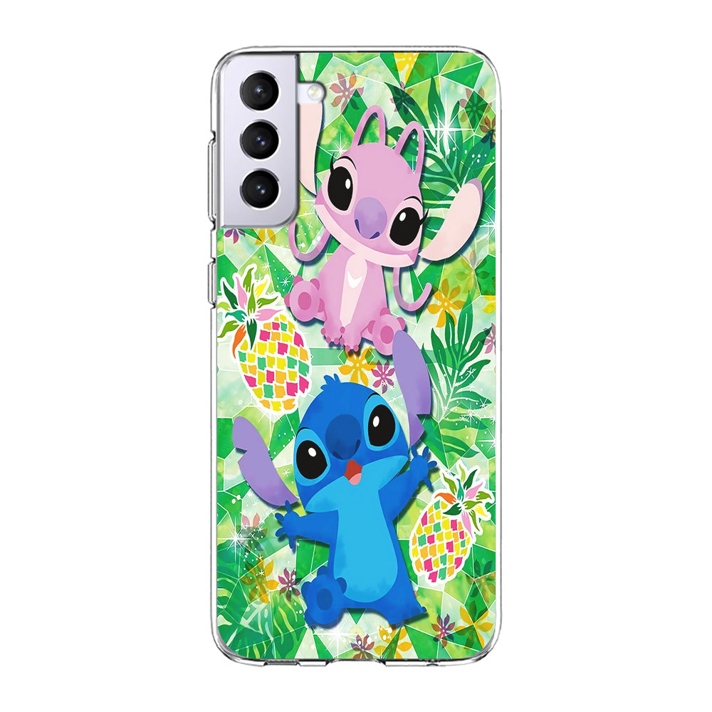 Stitch and Angel Fruit Samsung Galaxy S24 Plus Case-Phone Case-Clear Soft Case-Altracase