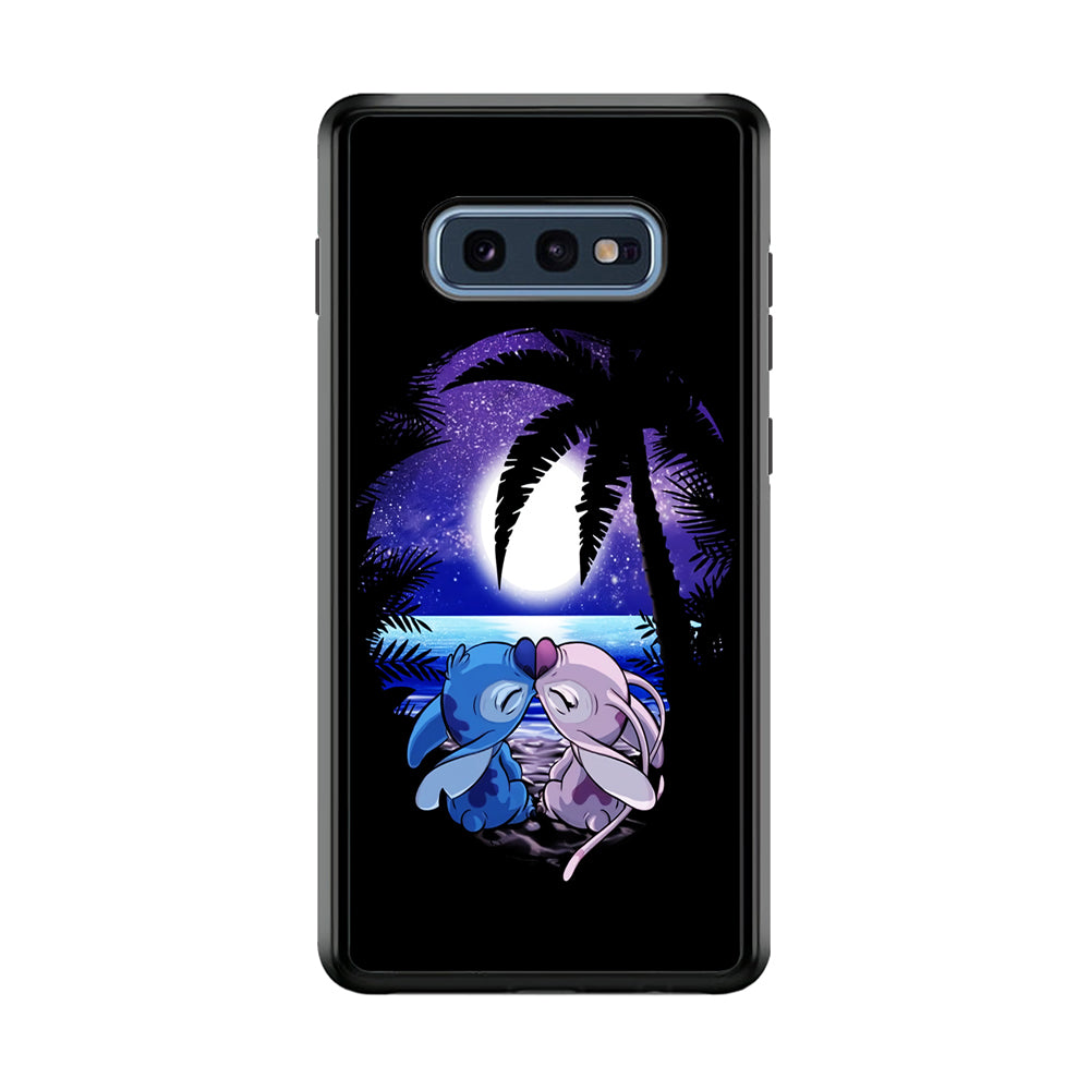 Stitch and Angel Kissing Samsung Galaxy S10E Case-Phone Case-Rubber Black (2D Case)-Altracase
