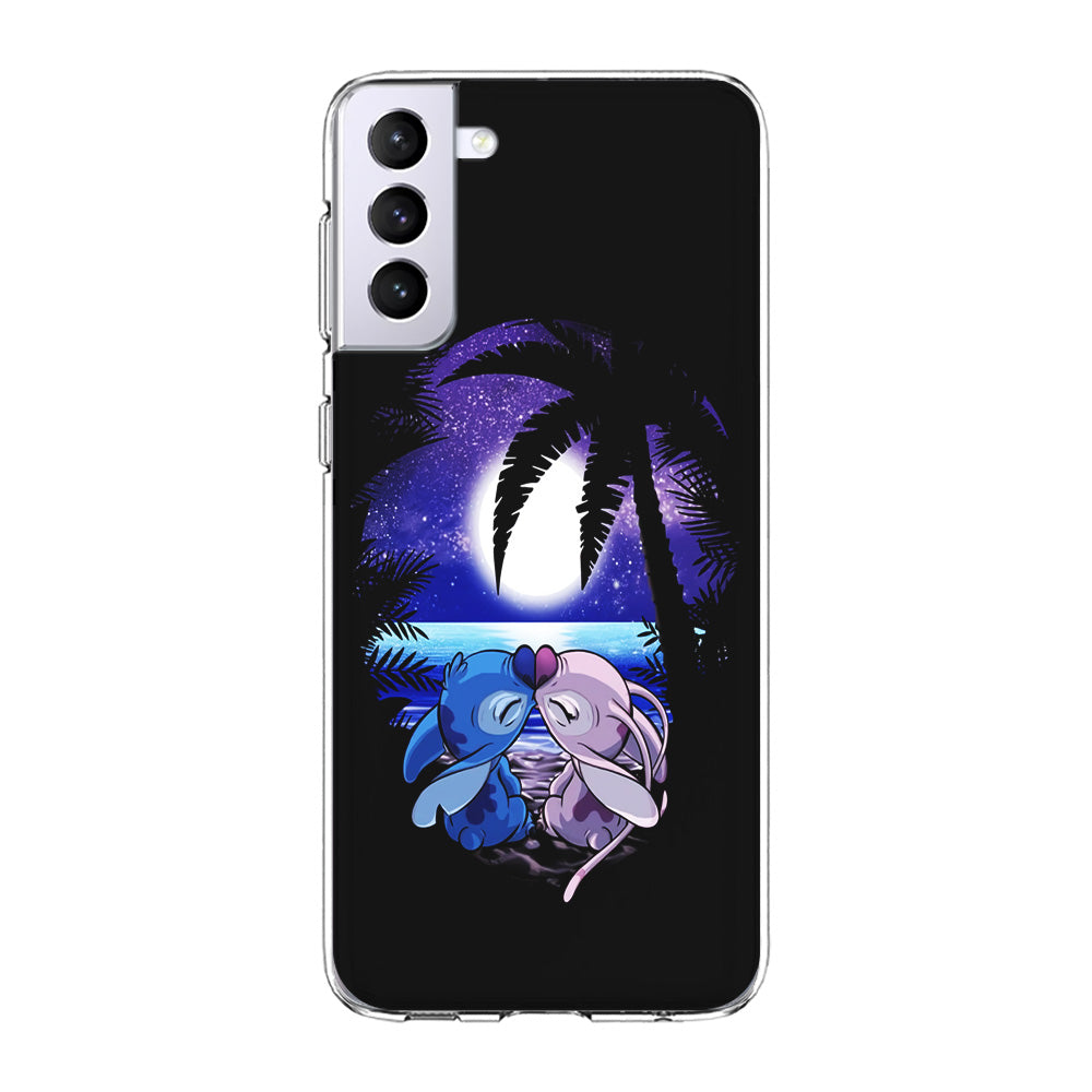 Stitch and Angel Kissing Samsung Galaxy S24 Plus Case-Phone Case-Clear Soft Case-Altracase