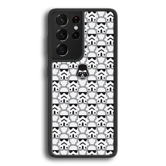 Stormtrooper Face Pattern Star Wars Samsung Galaxy S21 Ultra Case-Phone Case-Rubber Black (2D Case)-Altracase