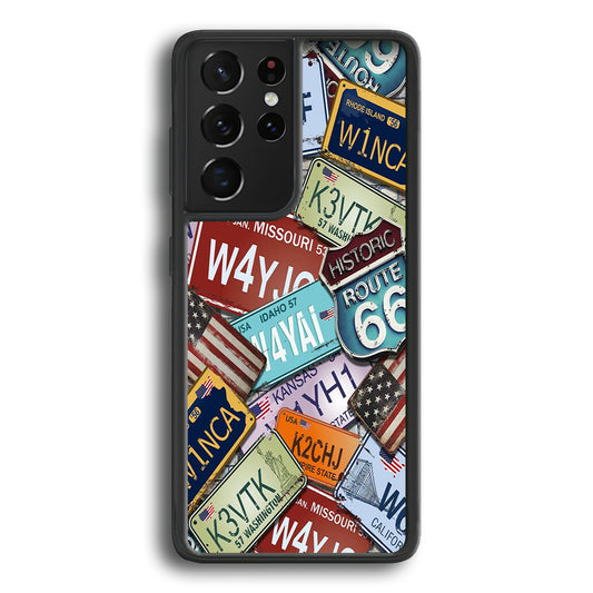 Street Signs USA Samsung Galaxy S21 Ultra Case-Phone Case-Rubber Black (2D Case)-Altracase