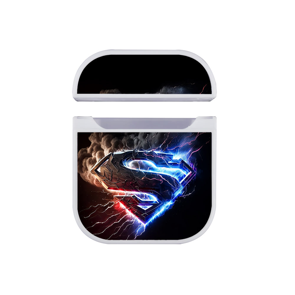 Superman Lightning Logo Apple AirPods Case-AirPod Case-White-Altracase
