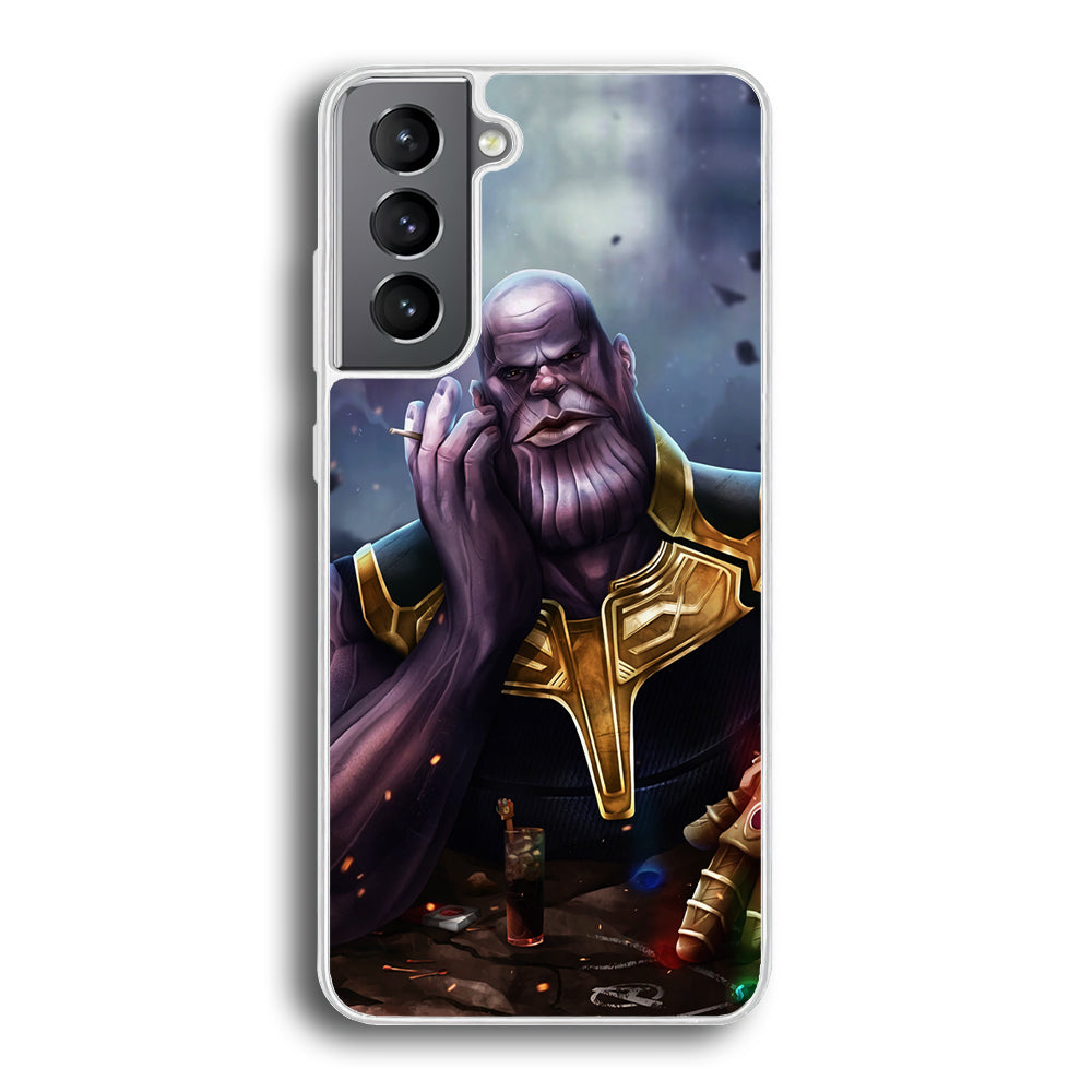 Thanos Chill Samsung Galaxy S24 Plus Case-Phone Case-Rubber White (2D Case)-Altracase