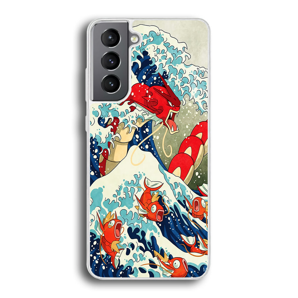 The Great Wave Gyarados Samsung Galaxy S23 Case-Phone Case-Rubber White (2D Case)-Altracase