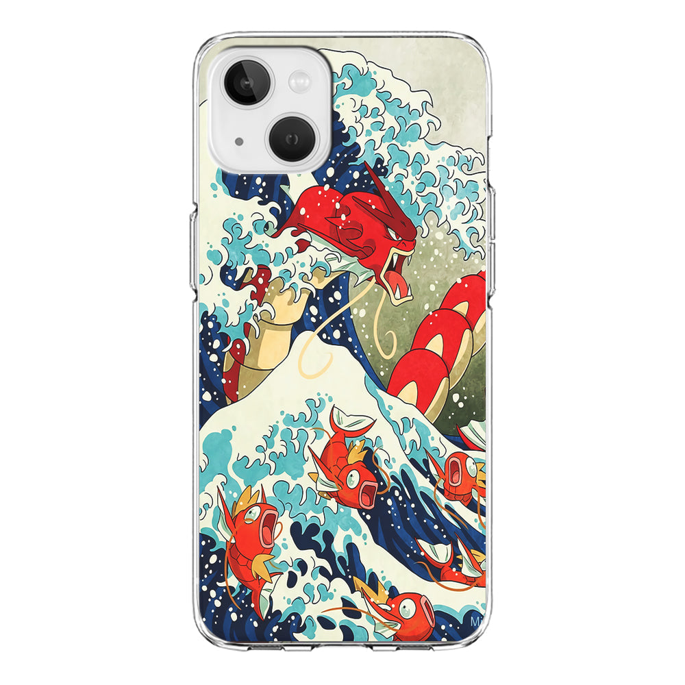 The Great Wave Gyarados iPhone 14 Plus Case-Phone Case-Clear Soft Case-Altracase