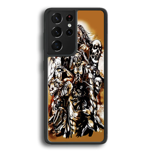 The Nine Titan Shingeki No Kyojin Samsung Galaxy S21 Ultra Case-Phone Case-Rubber Black (2D Case)-Altracase