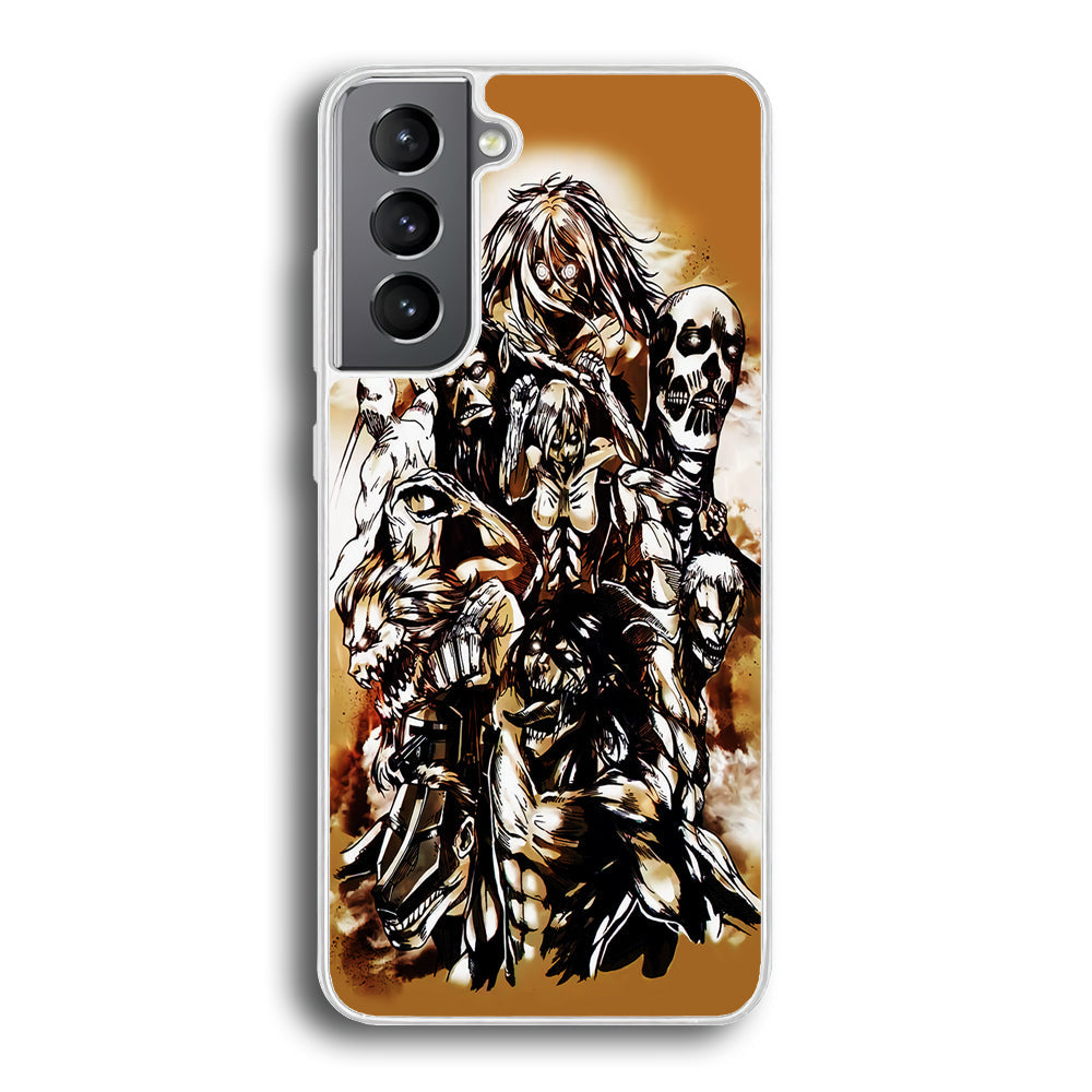 The Nine Titan Shingeki No Kyojin Samsung Galaxy S23 Case-Phone Case-Rubber White (2D Case)-Altracase