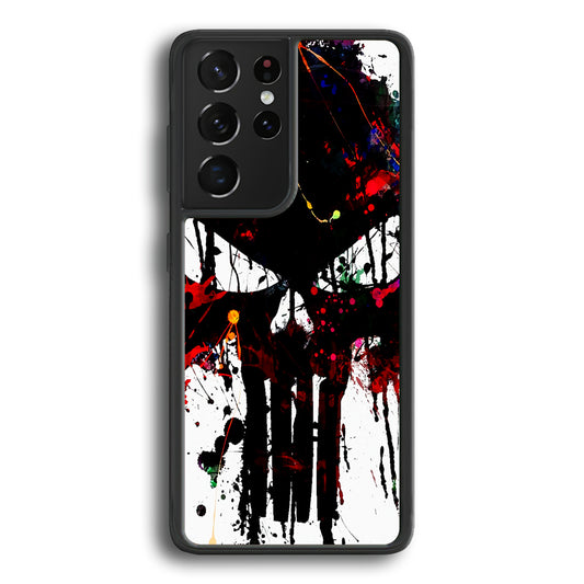 The Punisher Abstract Painting Samsung Galaxy S21 Ultra Case-Phone Case-Rubber Black (2D Case)-Altracase