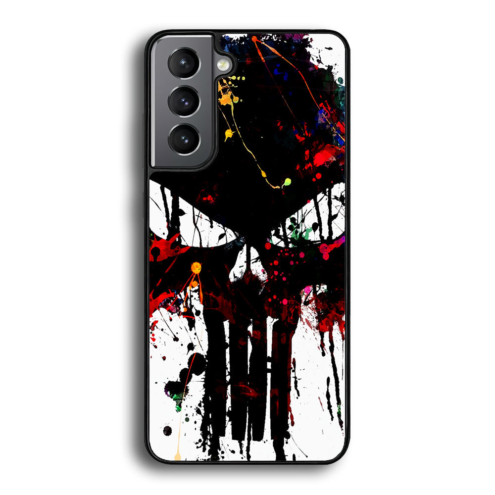 The Punisher Abstract Painting Samsung Galaxy S24 Plus Case-Phone Case-Rubber Black (2D Case)-Altracase