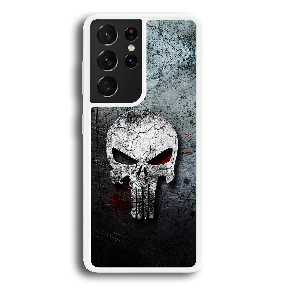 The Punisher Logo Samsung Galaxy S21 Ultra Case-Phone Case-Rubber White (2D Case)-Altracase