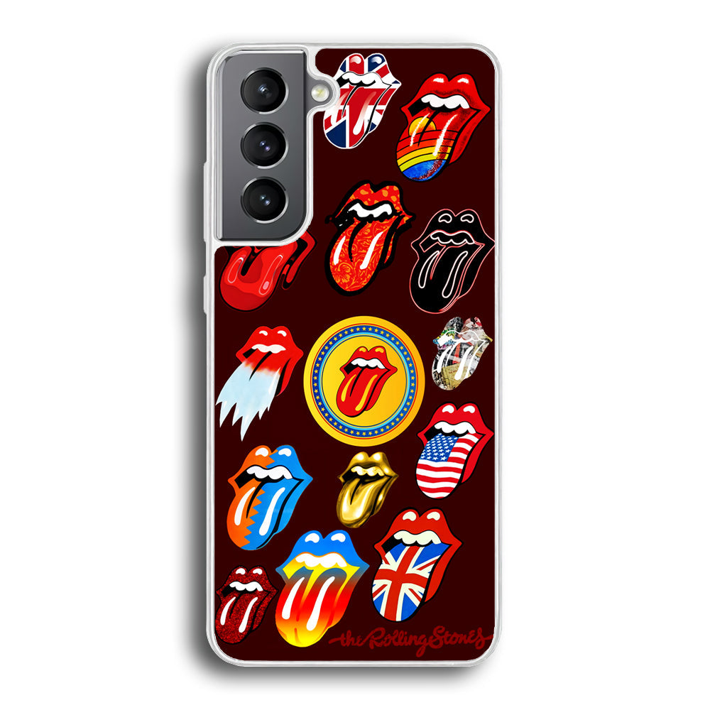The Rolling Stones Art Samsung Galaxy S23 Case-Phone Case-Rubber White (2D Case)-Altracase