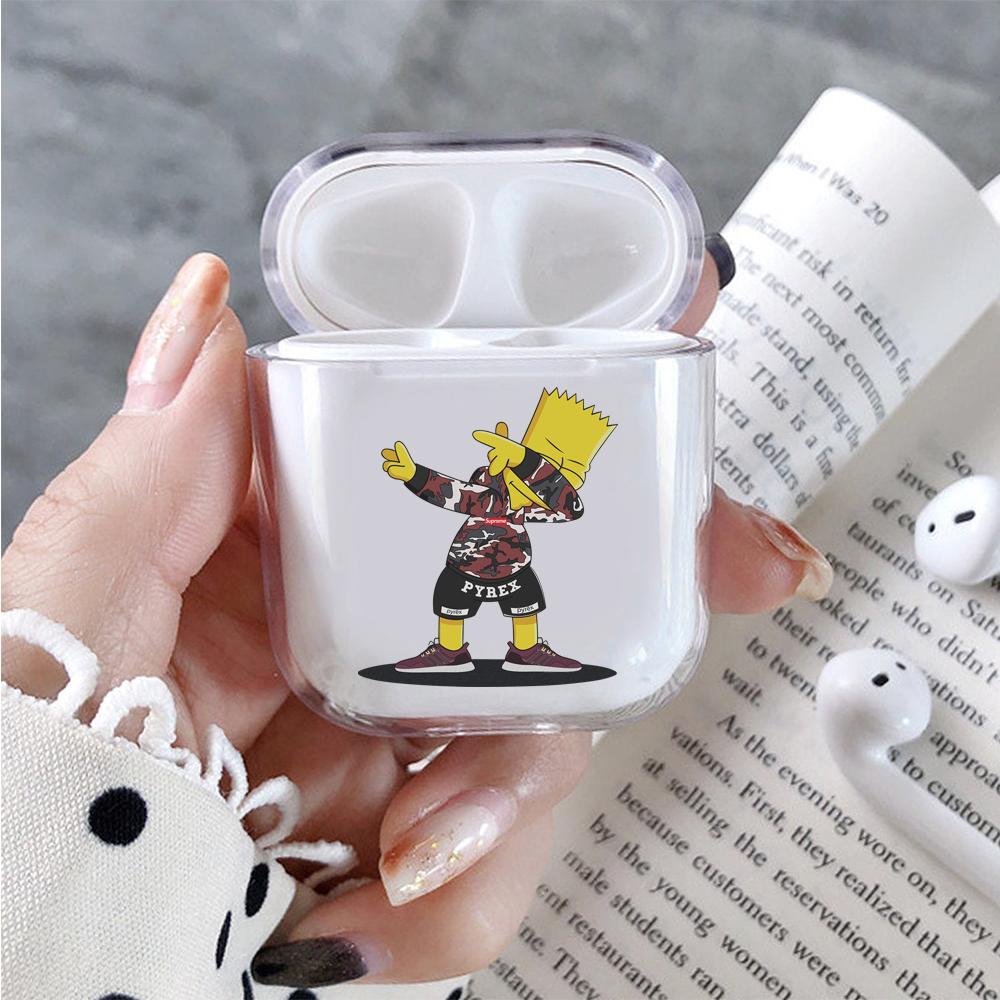 The Simpson Bart Hypebeast Hard Plastic Protective Clear Case Cover For Apple Airpods-AirPod Case-Altracase