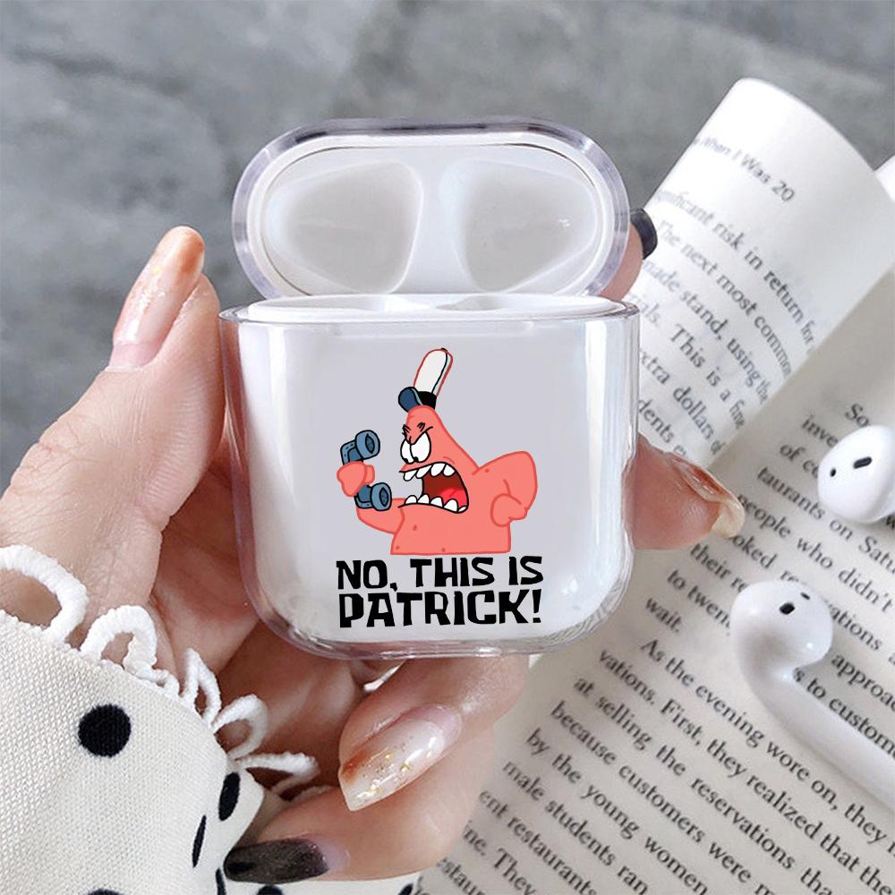 This is Patrick Hard Plastic Protective Clear Case Cover For Apple Airpods-AirPod Case-Altracase