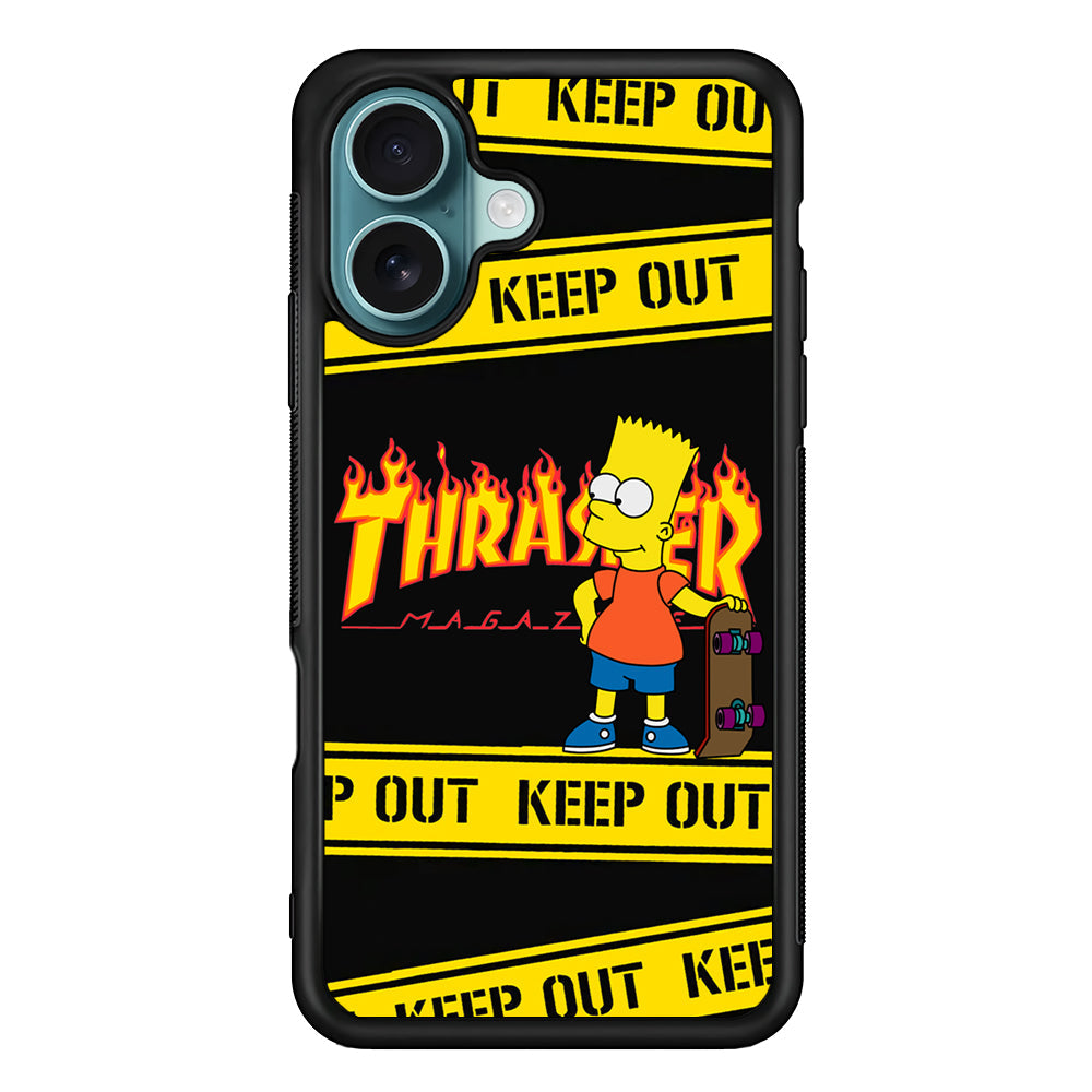 Thrasher Bart Danger Line iPhone 16 Plus Case - Altracase