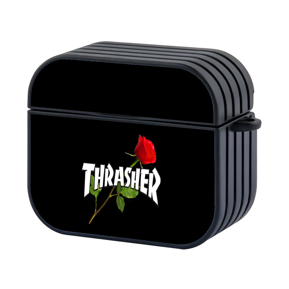 Thrasher Black Rose Flower Apple AirPods 4 Case - Altracase