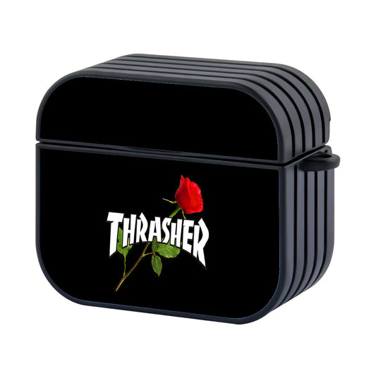 Thrasher Black Rose Flower Apple AirPods 4 Case - Altracase