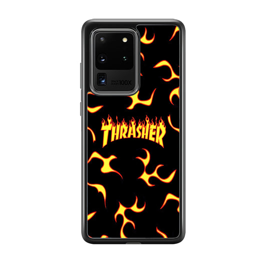 Thrasher Frame of Flame Samsung Galaxy S20 Ultra Case-Mobile Phone Case-Rubber Black (2D Case)-Altracase