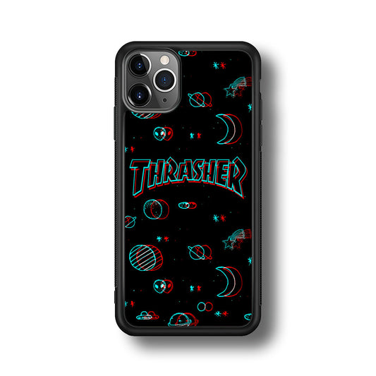 Thrasher Neon Galaxy iPhone 11 Pro Case-Mobile Phone Case-Rubber Black (2D Case)-Altracase