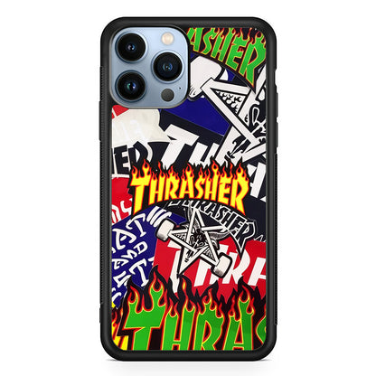 Thrasher Sticker Flat iPhone 15 Pro Max Case