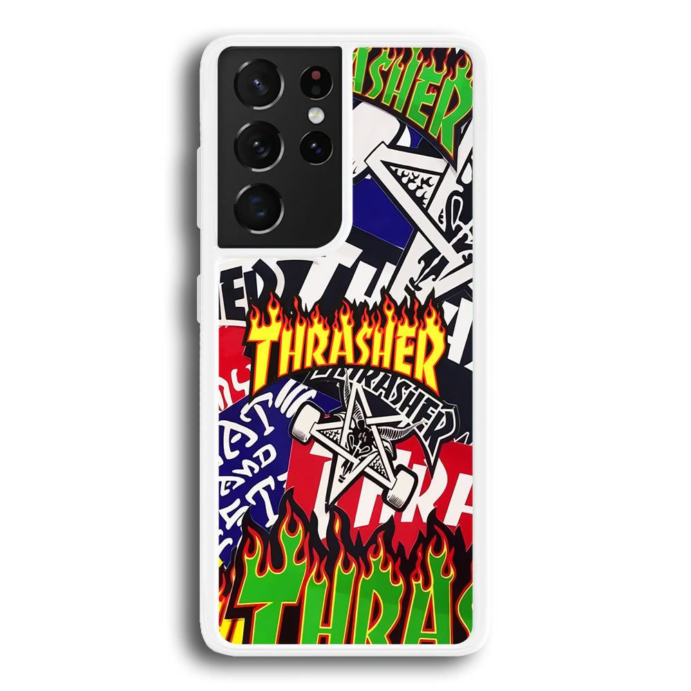 Thrasher Sticker Flat Samsung Galaxy S23 Ultra Case