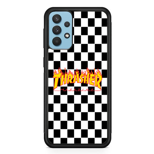 Thrasher Chess Board Background Samsung Galaxy A32 Case-Mobile Phone Case-Rubber Black (2D Case)-Altracase