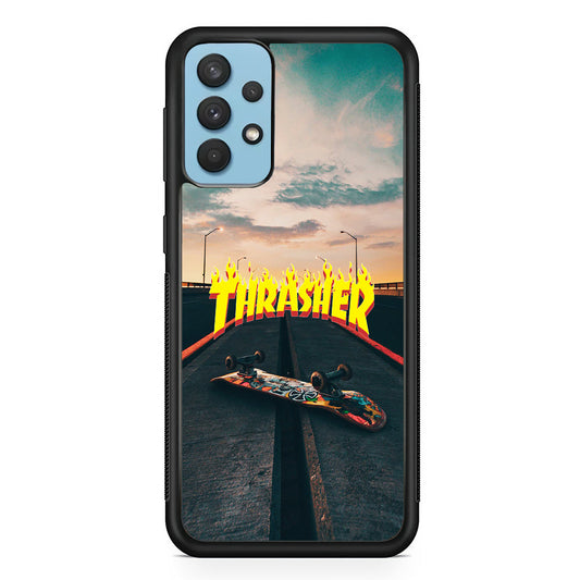 Thrasher Skate Street View Samsung Galaxy A32 Case-Mobile Phone Case-Rubber Black (2D Case)-Altracase