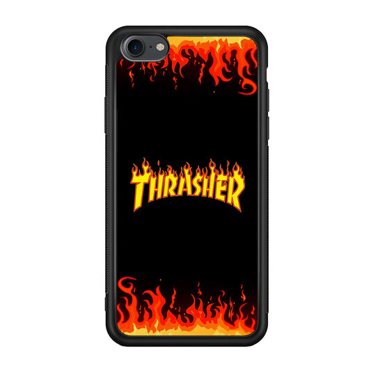 Thrasher in Fire iPhone SE 2020 Case-Mobile Phone Case-Rubber Black (2D Case)-Altracase