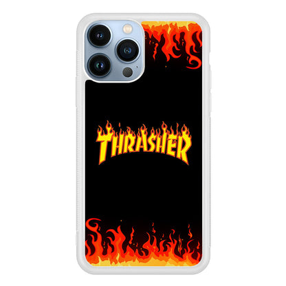 Thrasher in Fire iPhone 15 Pro Case