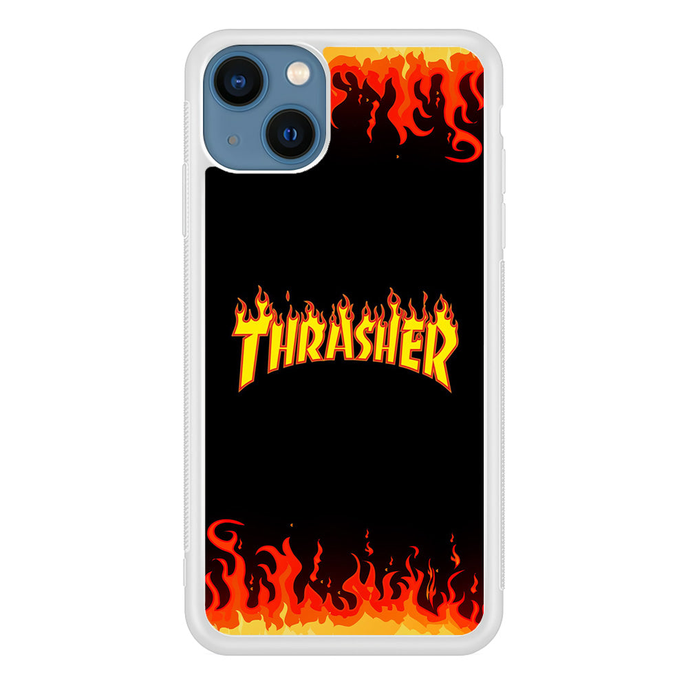 Thrasher in Fire iPhone 15 Plus Case