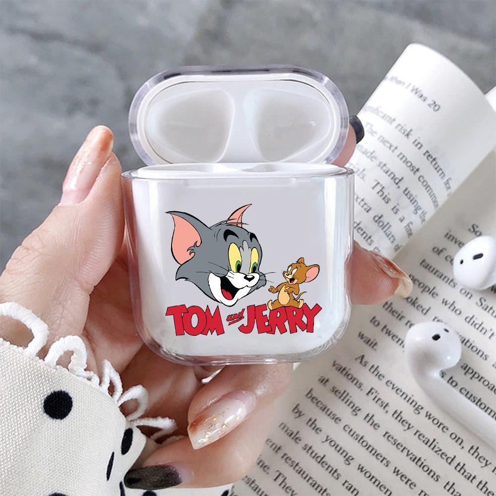 Tom Jerry Cartoon Hard Plastic Protective Clear Case Cover For Apple Airpods-AirPod Case-Altracase