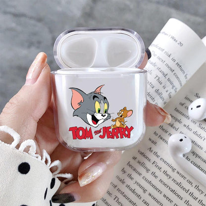 Tom Jerry Cartoon Hard Plastic Protective Clear Case Cover For Apple Airpods-AirPod Case-Altracase