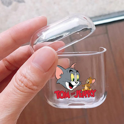 Tom Jerry Cartoon Hard Plastic Protective Clear Case Cover For Apple Airpods-AirPod Case-Altracase