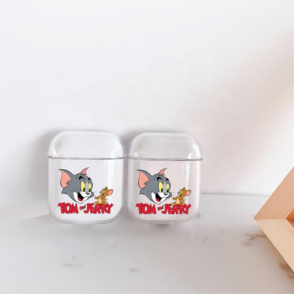 Tom Jerry Cartoon Hard Plastic Protective Clear Case Cover For Apple Airpods-AirPod Case-Altracase