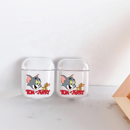 Tom Jerry Cartoon Hard Plastic Protective Clear Case Cover For Apple Airpods-AirPod Case-Altracase