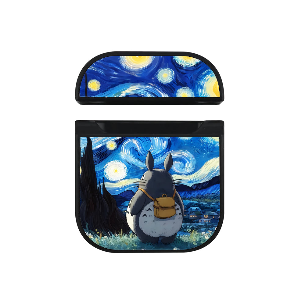 Totoro Starry Night Cartoon Apple AirPods Case-AirPod Case-Black-Altracase
