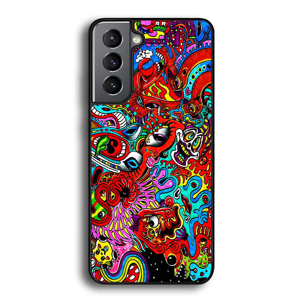 Trippy Aesthetic Colorful Samsung Galaxy A15 Case-Phone Case-Rubber Black (2D Case)-Altracase